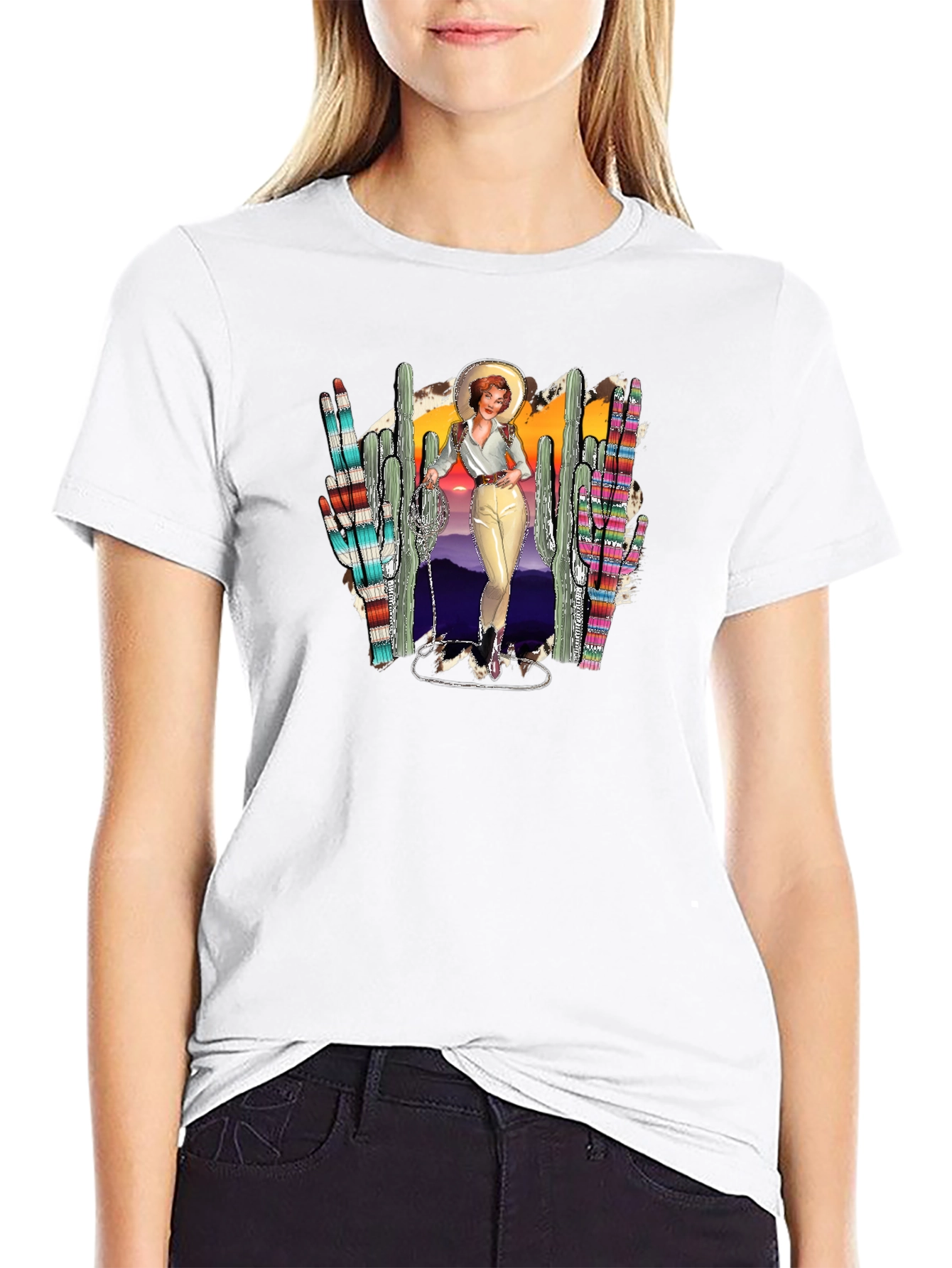 Retro Western Desert Graphic T-Shirt