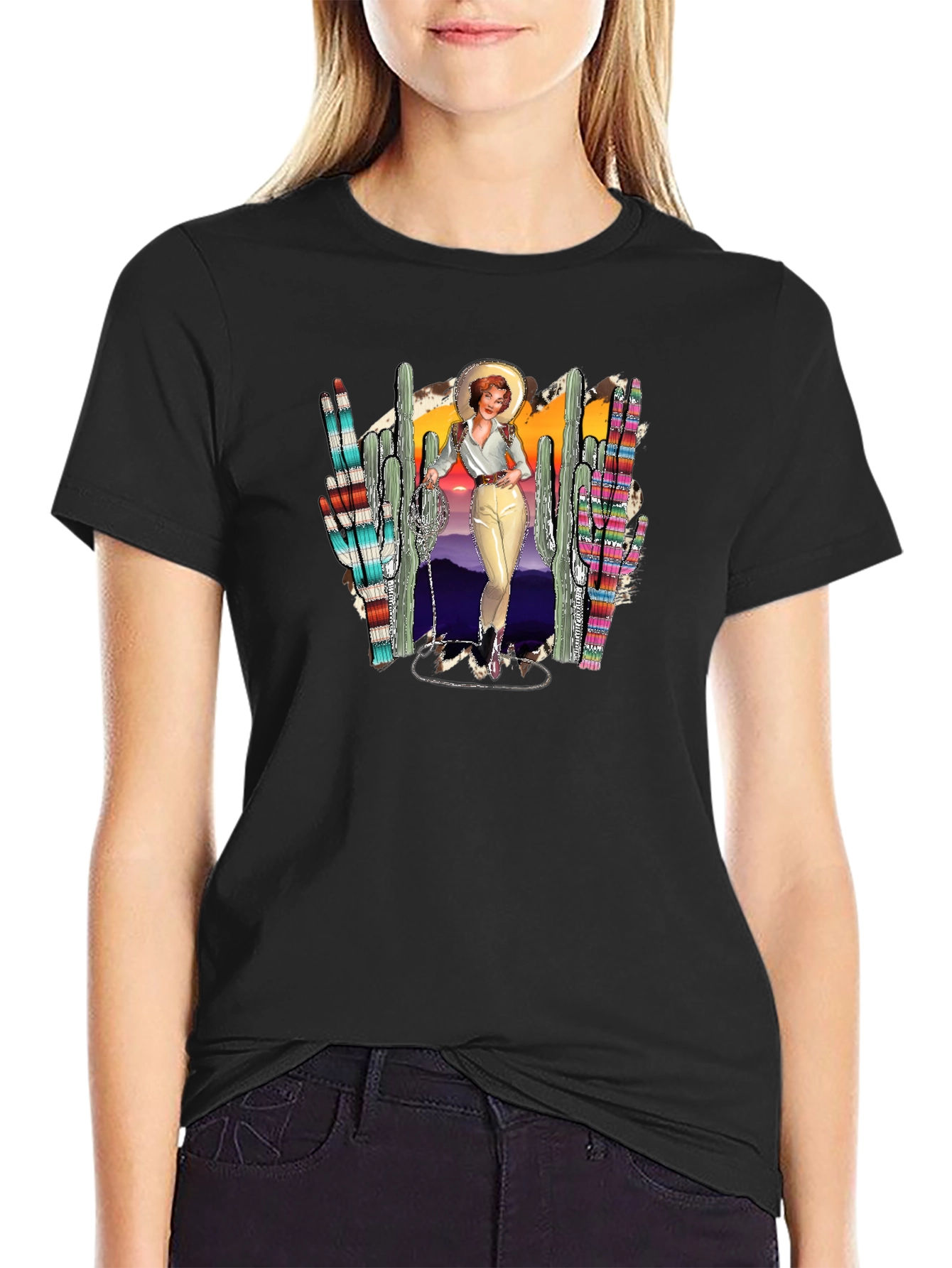 Retro Western Desert Graphic T-Shirt