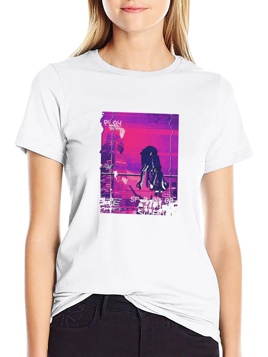 Anime Girl Cityscape Graphic T-Shirt