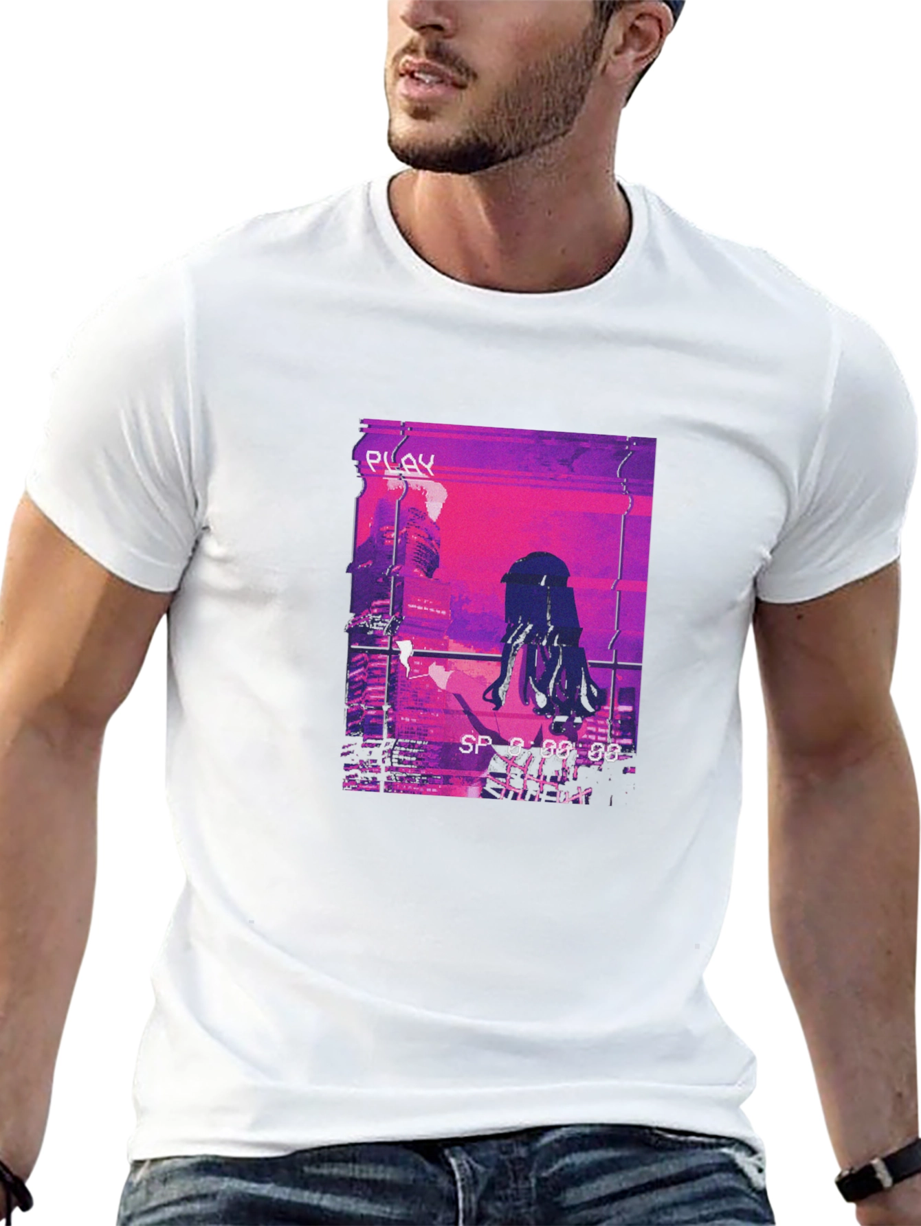 Anime Girl Cityscape Graphic T-Shirt