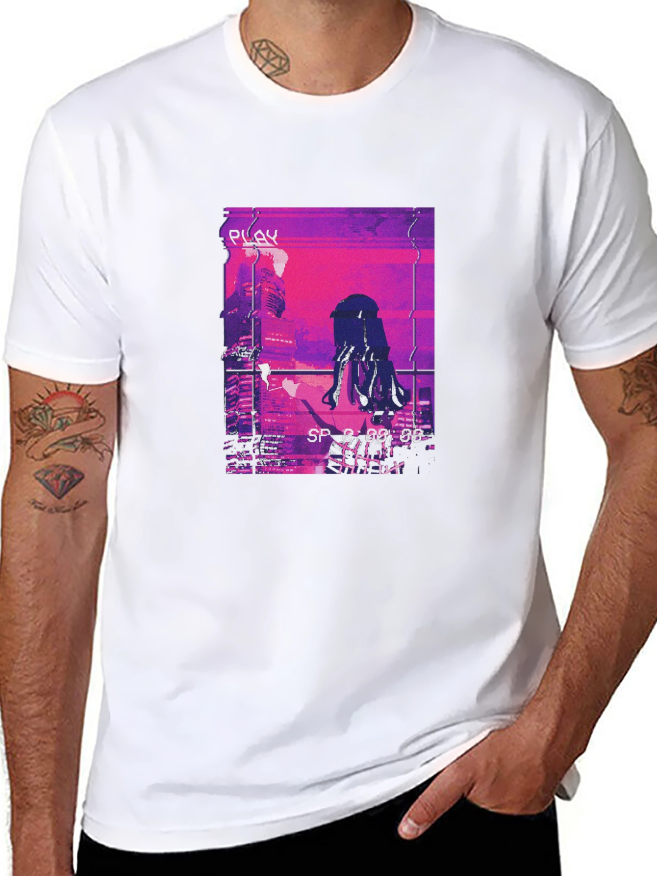 Anime Girl Cityscape Graphic T-Shirt