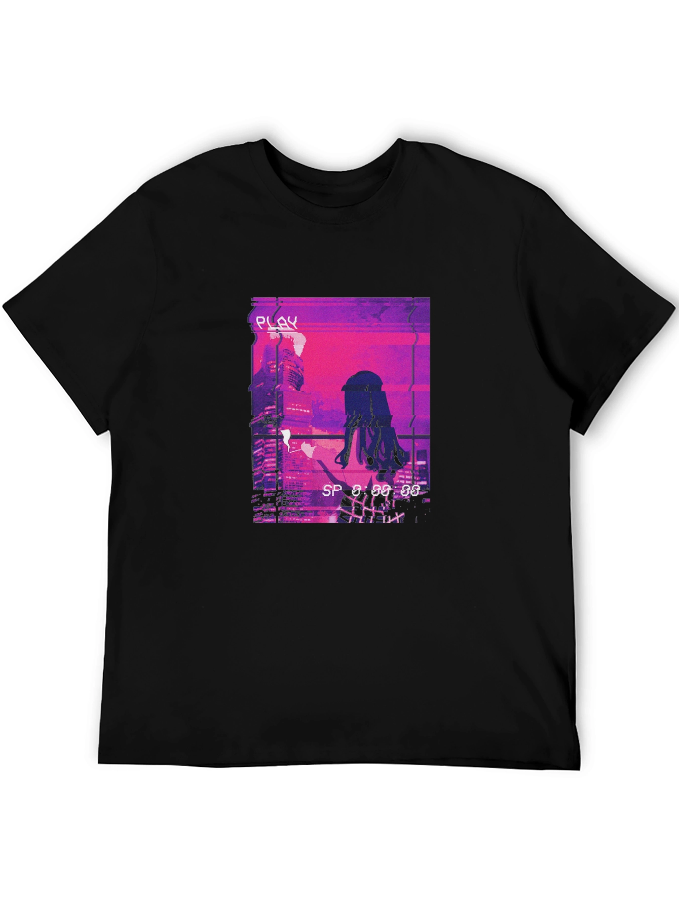 Anime Girl Cityscape Graphic T-Shirt