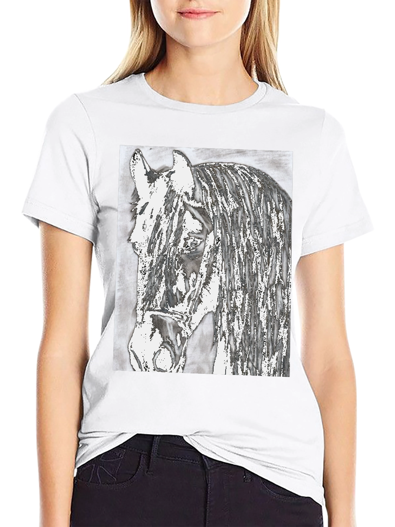 Horse Graphic Print T-Shirt