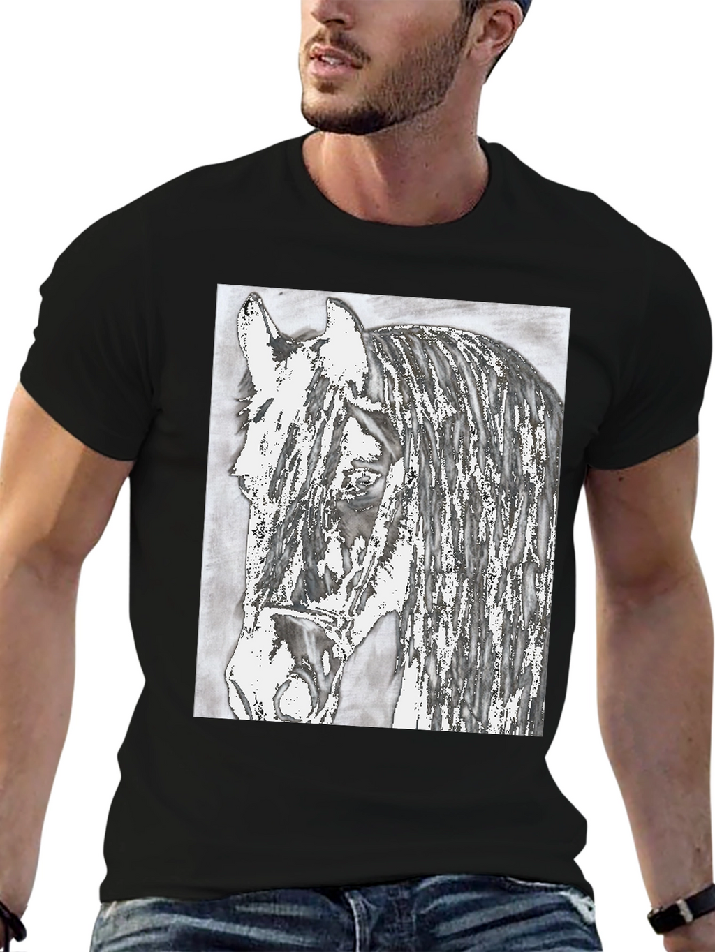 Horse Graphic Print T-Shirt