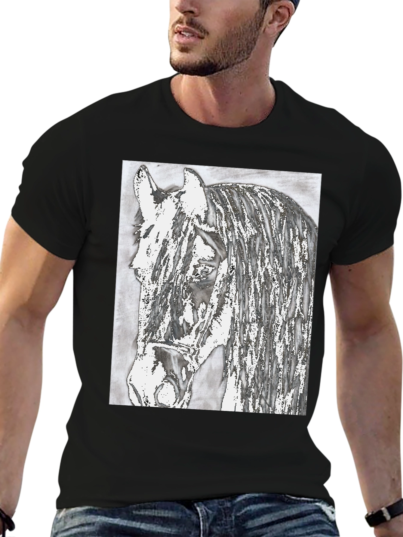 Horse Graphic Print T-Shirt
