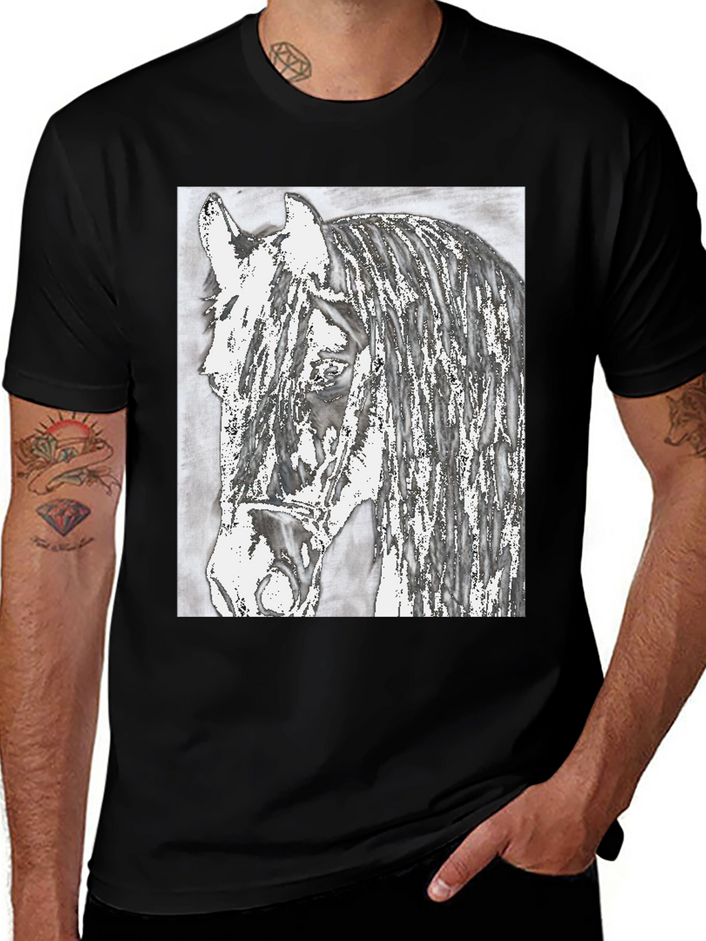Horse Graphic Print T-Shirt