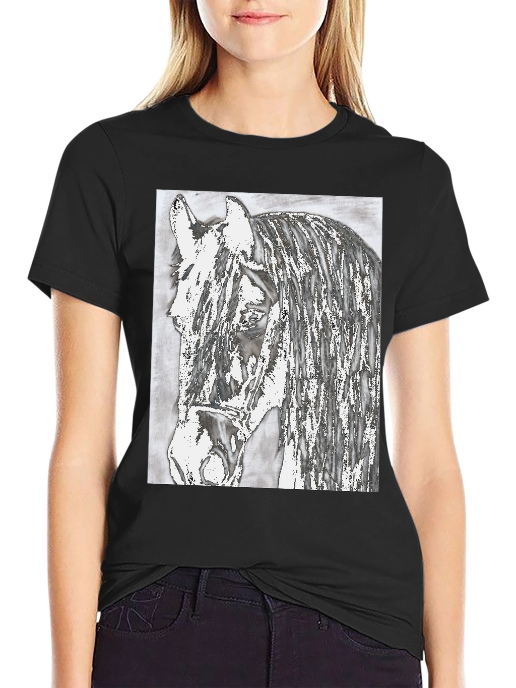Horse Graphic Print T-Shirt