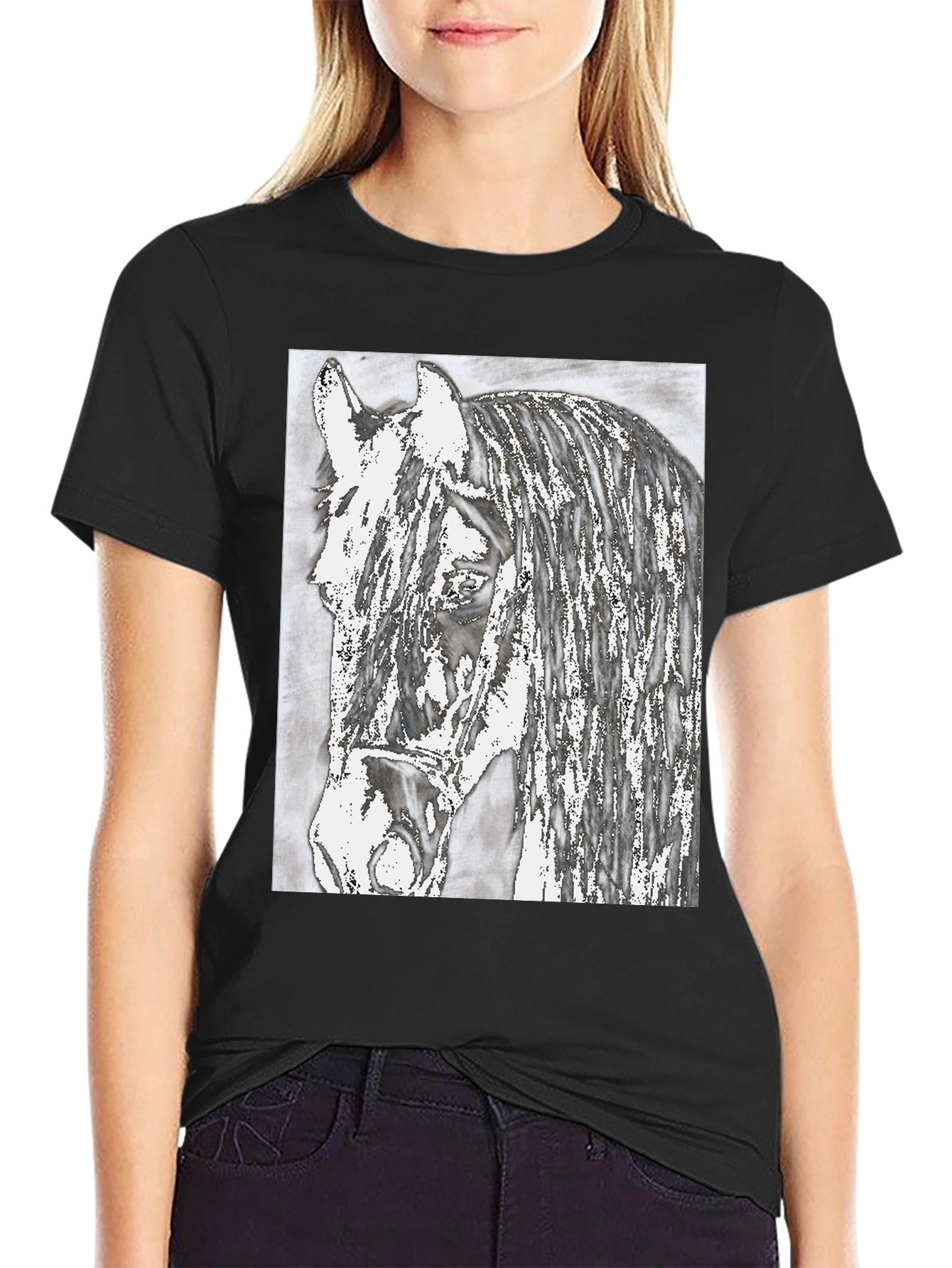 Horse Graphic Print T-Shirt