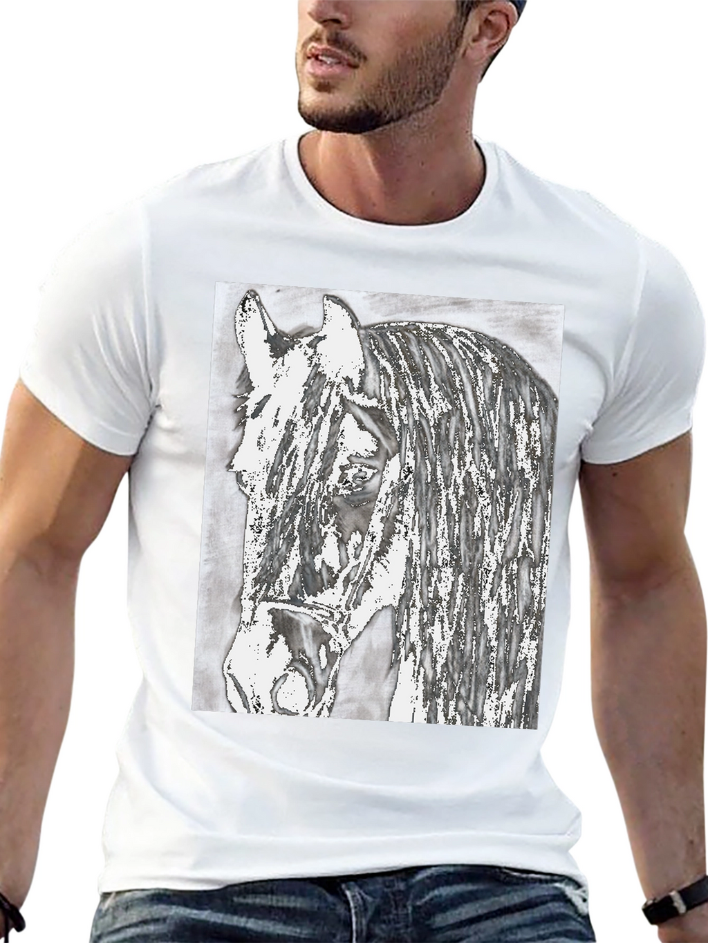 Horse Graphic Print T-Shirt