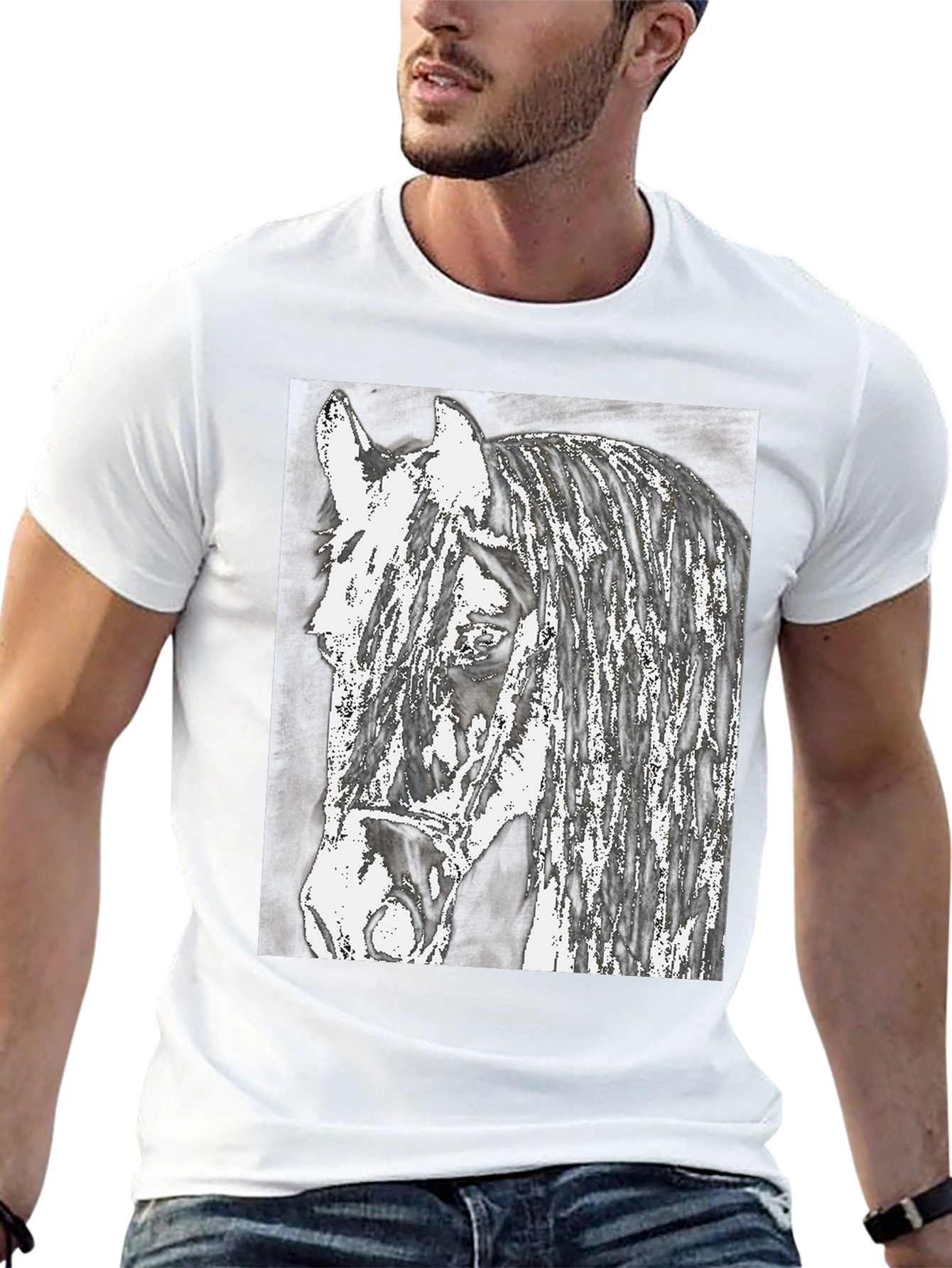 Horse Graphic Print T-Shirt