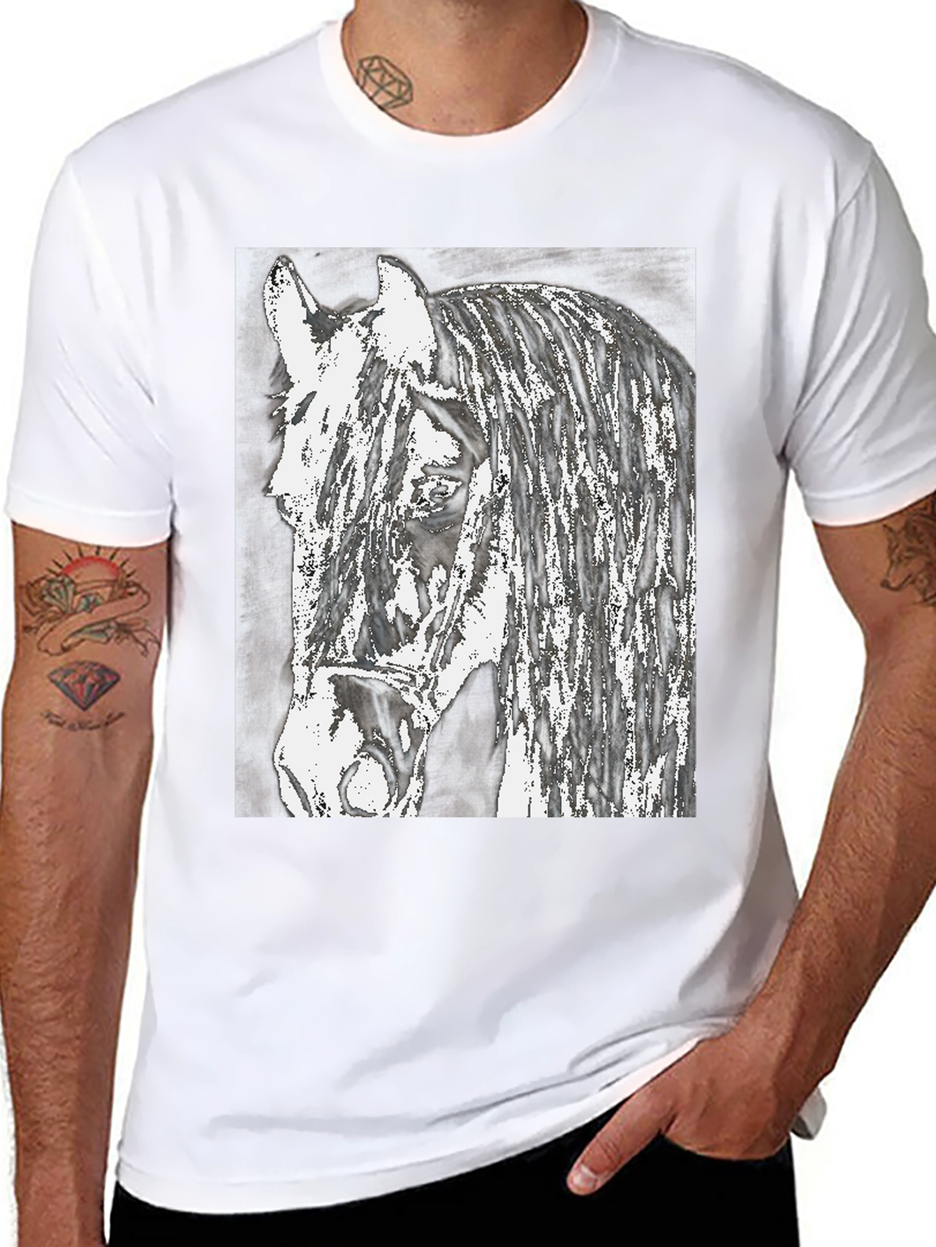 Horse Graphic Print T-Shirt