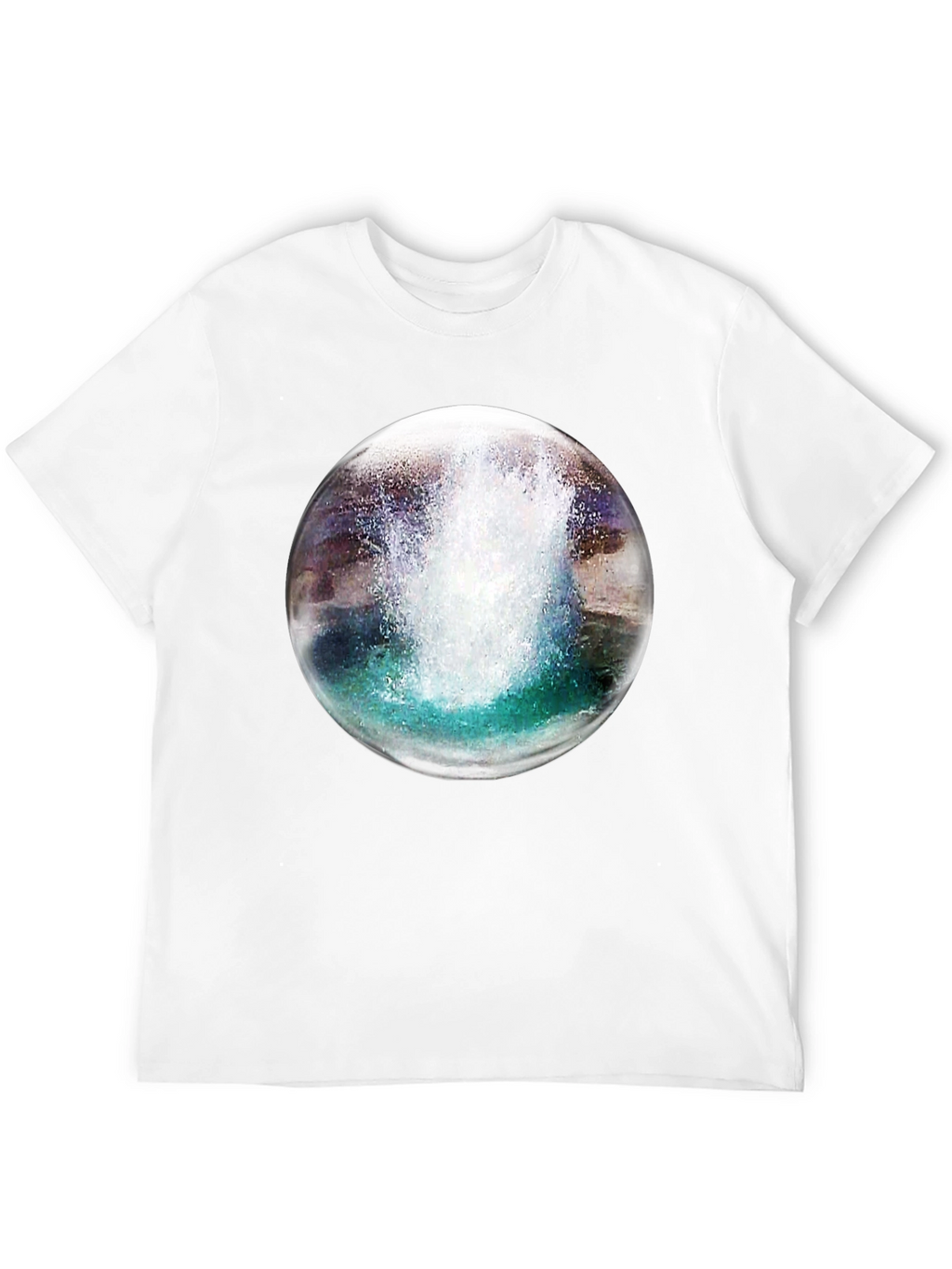 Black T-Shirt with Water Sphere Design