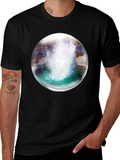 Black T-Shirt with Water Sphere Design
