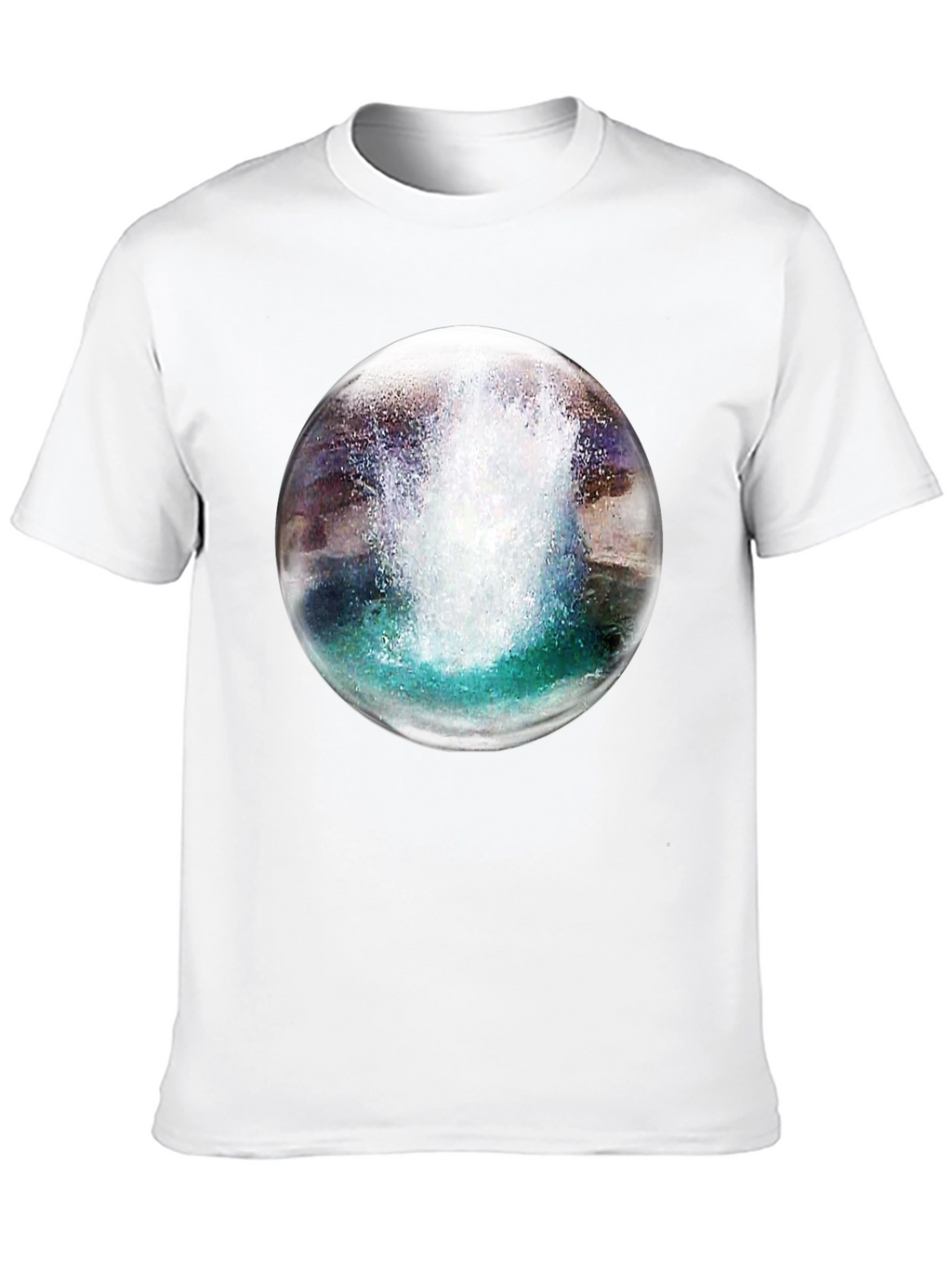 Black T-Shirt with Water Sphere Design