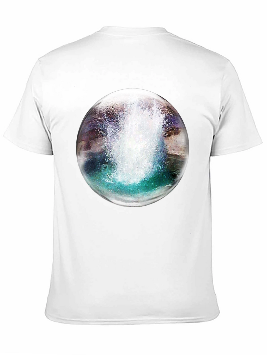 Black T-Shirt with Water Sphere Design