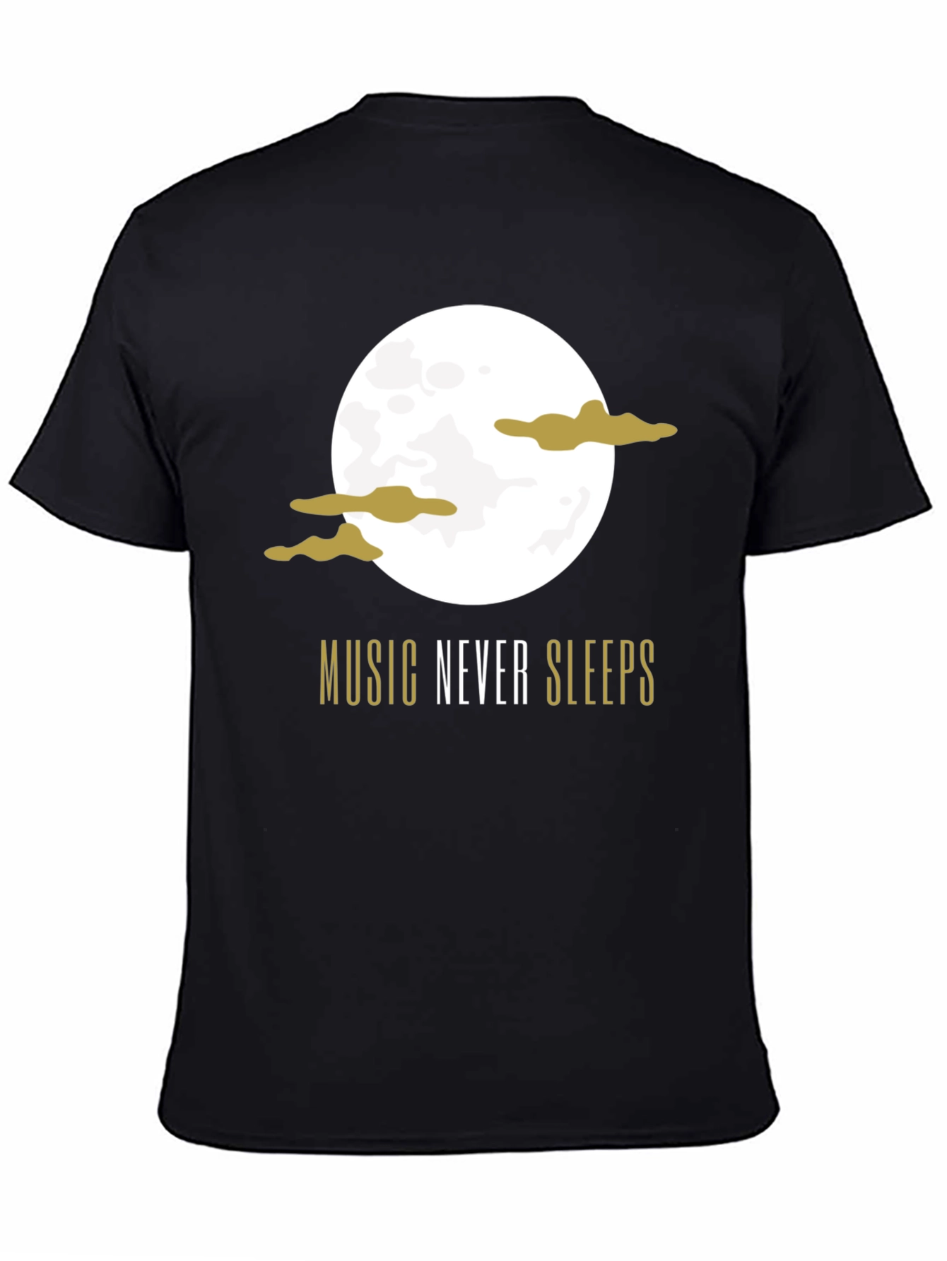 Music Never Sleeps Black Graphic T-Shirt