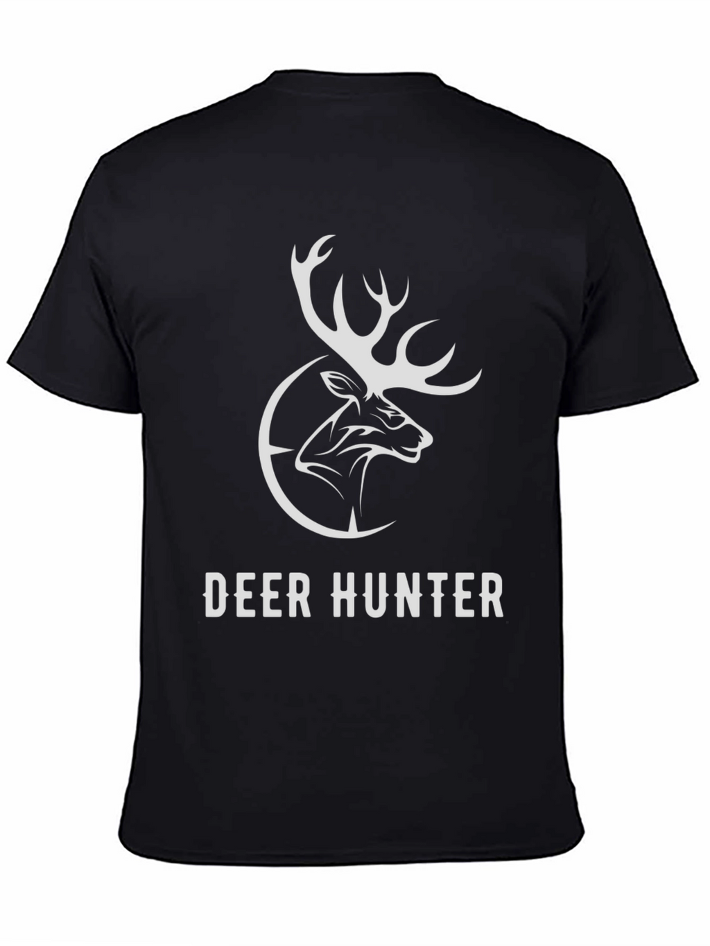 Deer Hunter Graphic Tee - Black Cotton T-Shirt