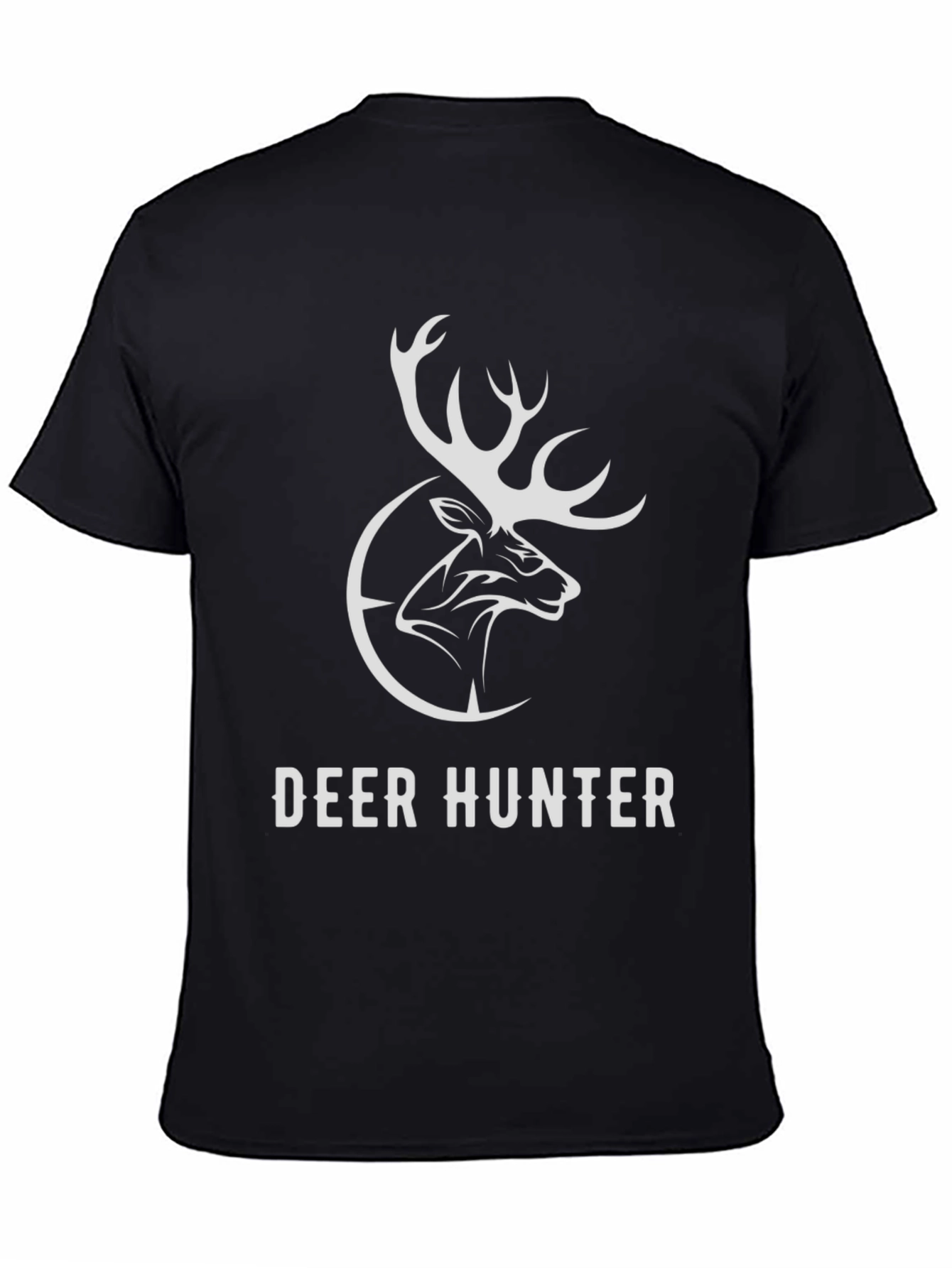 Deer Hunter Graphic Tee - Black Cotton T-Shirt