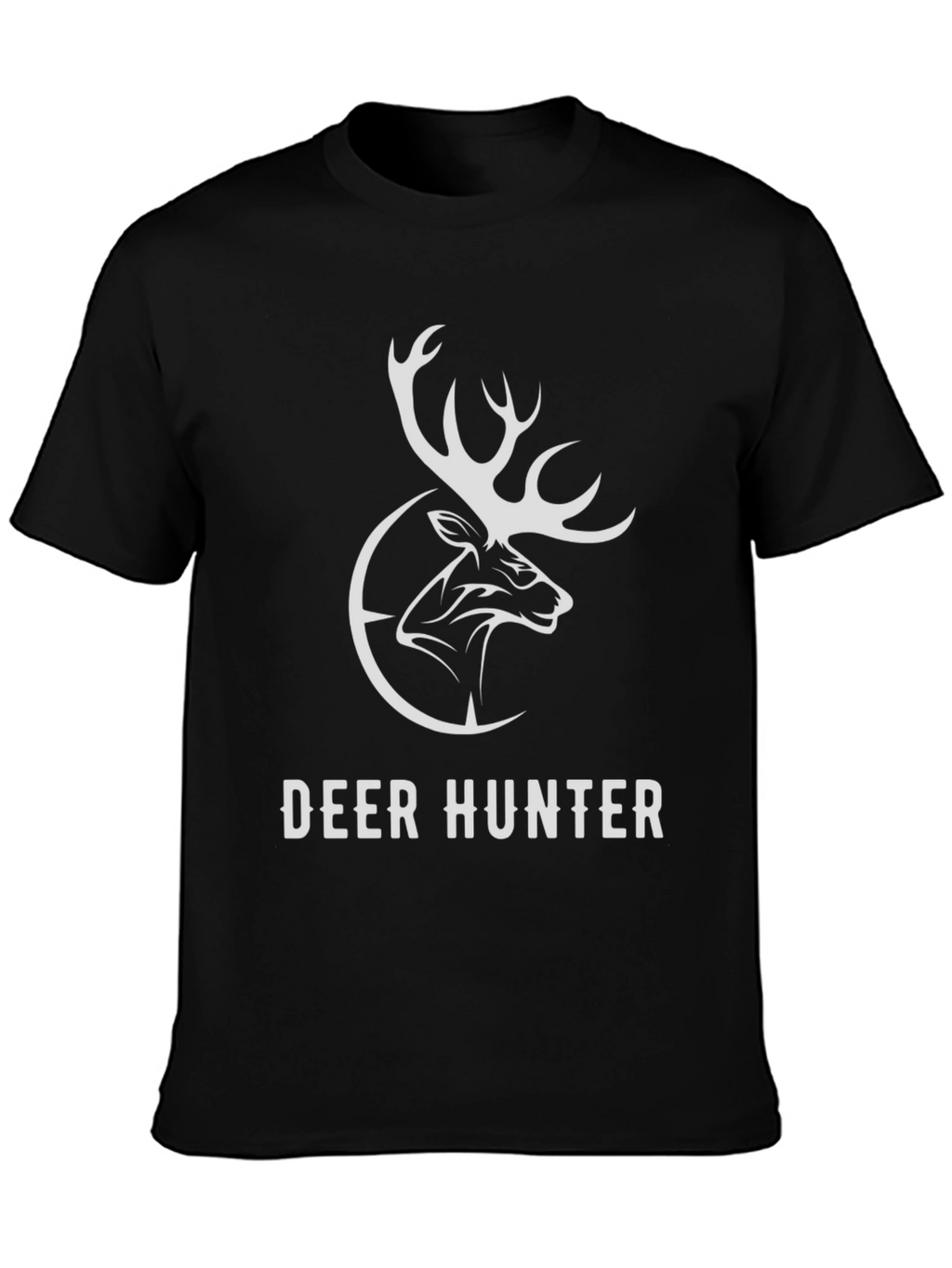 Deer Hunter Graphic Tee - Black Cotton T-Shirt
