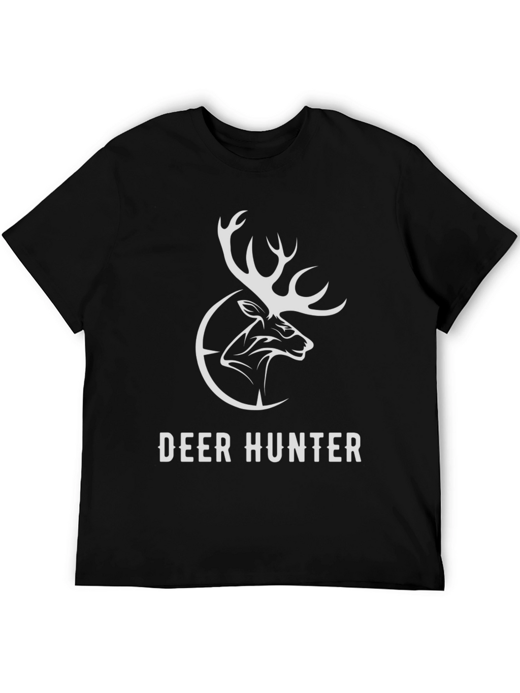 Deer Hunter Graphic Tee - Black Cotton T-Shirt
