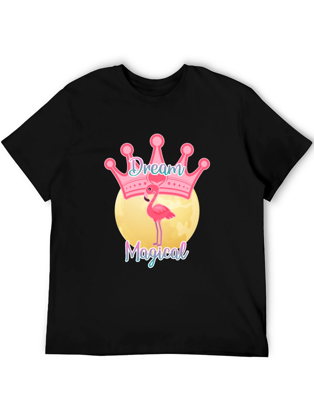 Dream Magical Flamingo T-Shirt - Black