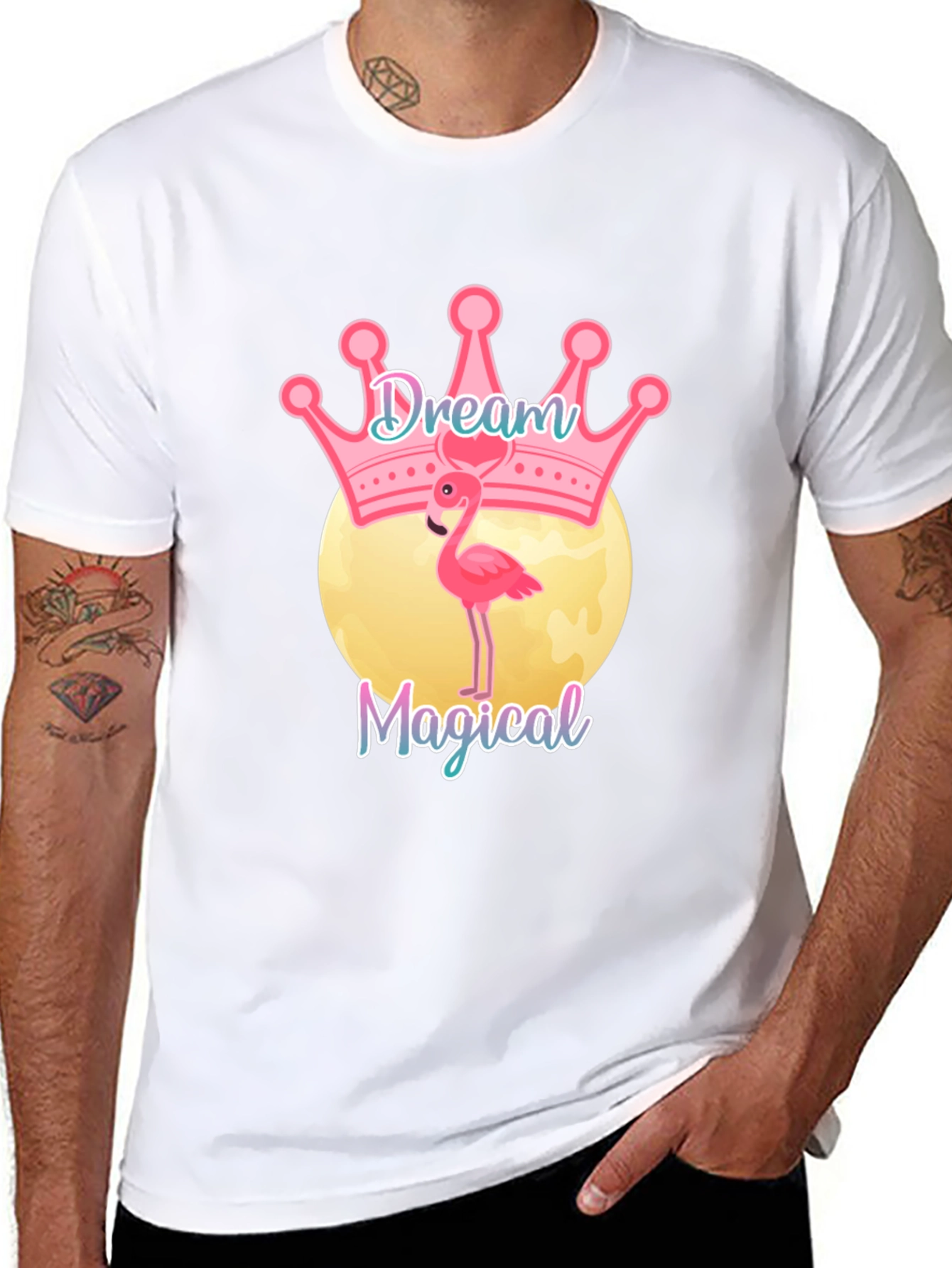 Dream Magical Flamingo T-Shirt - Black