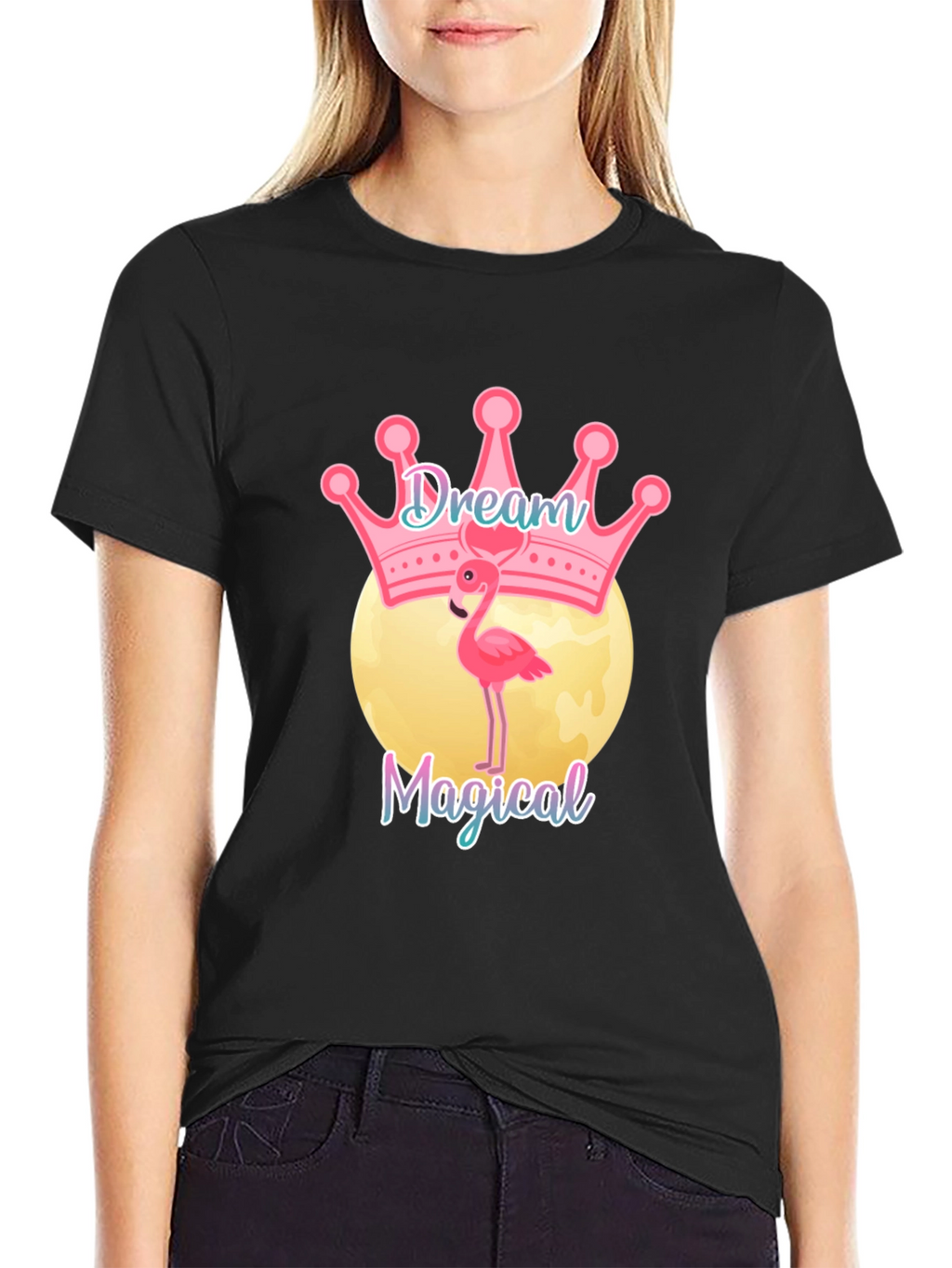 Dream Magical Flamingo T-Shirt - Black
