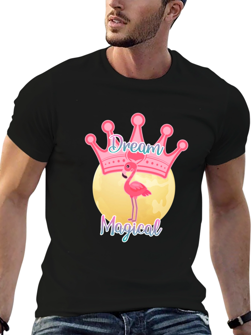 Dream Magical Flamingo T-Shirt - Black