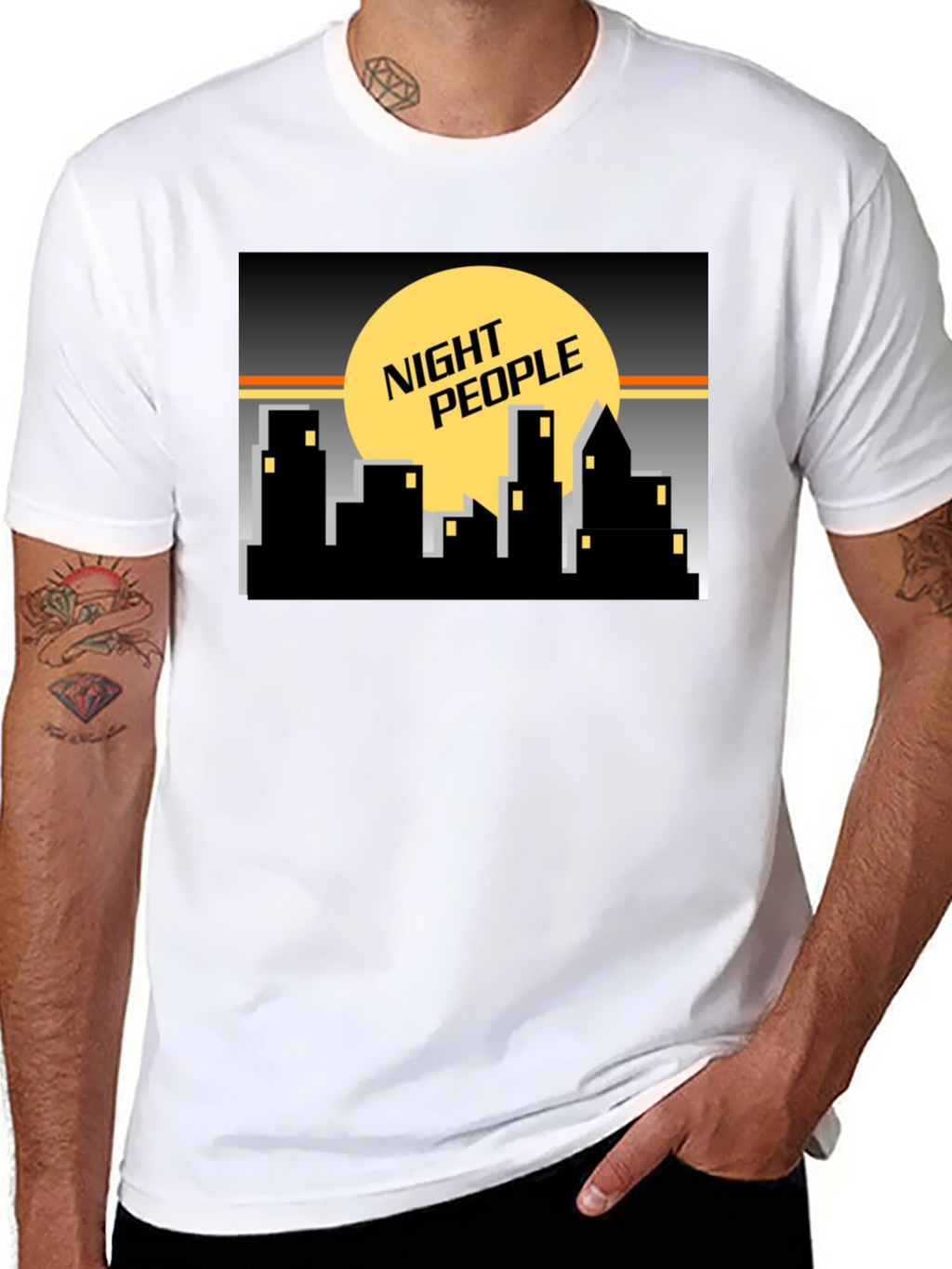Night People Graphic Tee - Cityscape Design