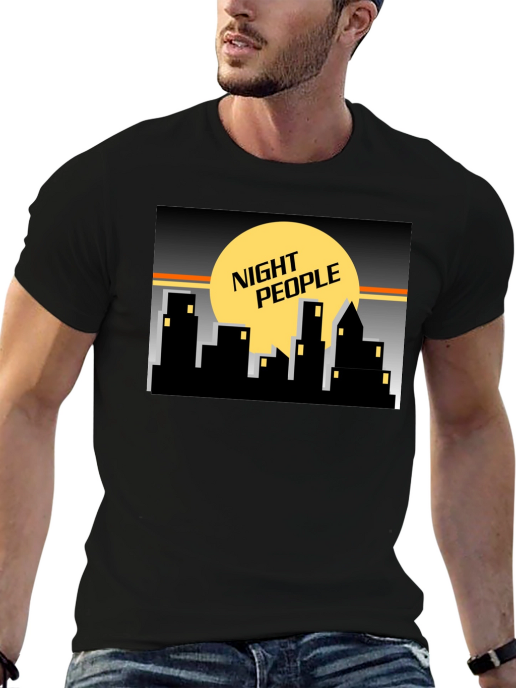 Night People Graphic Tee - Cityscape Design