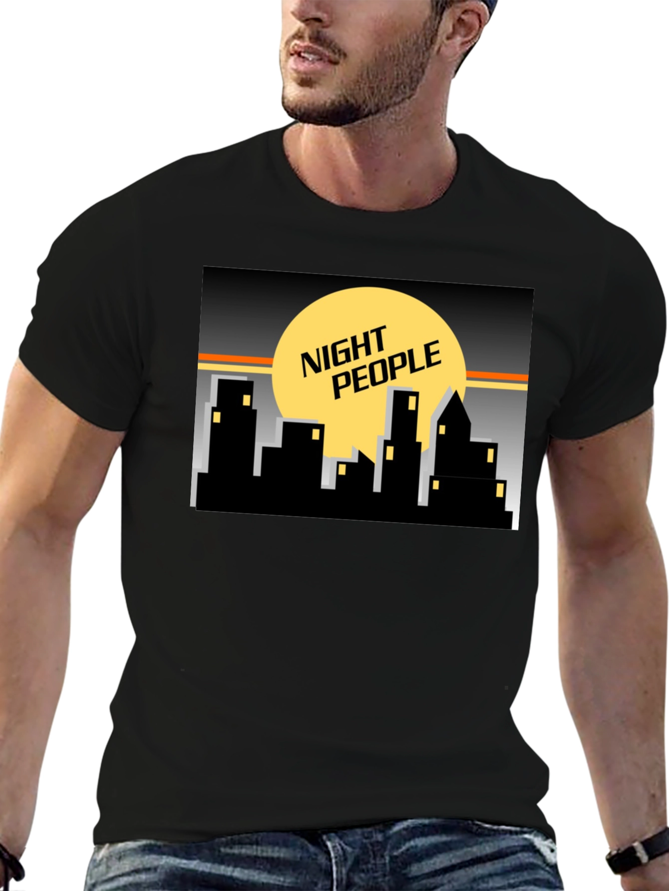 Night People Graphic Tee - Cityscape Design