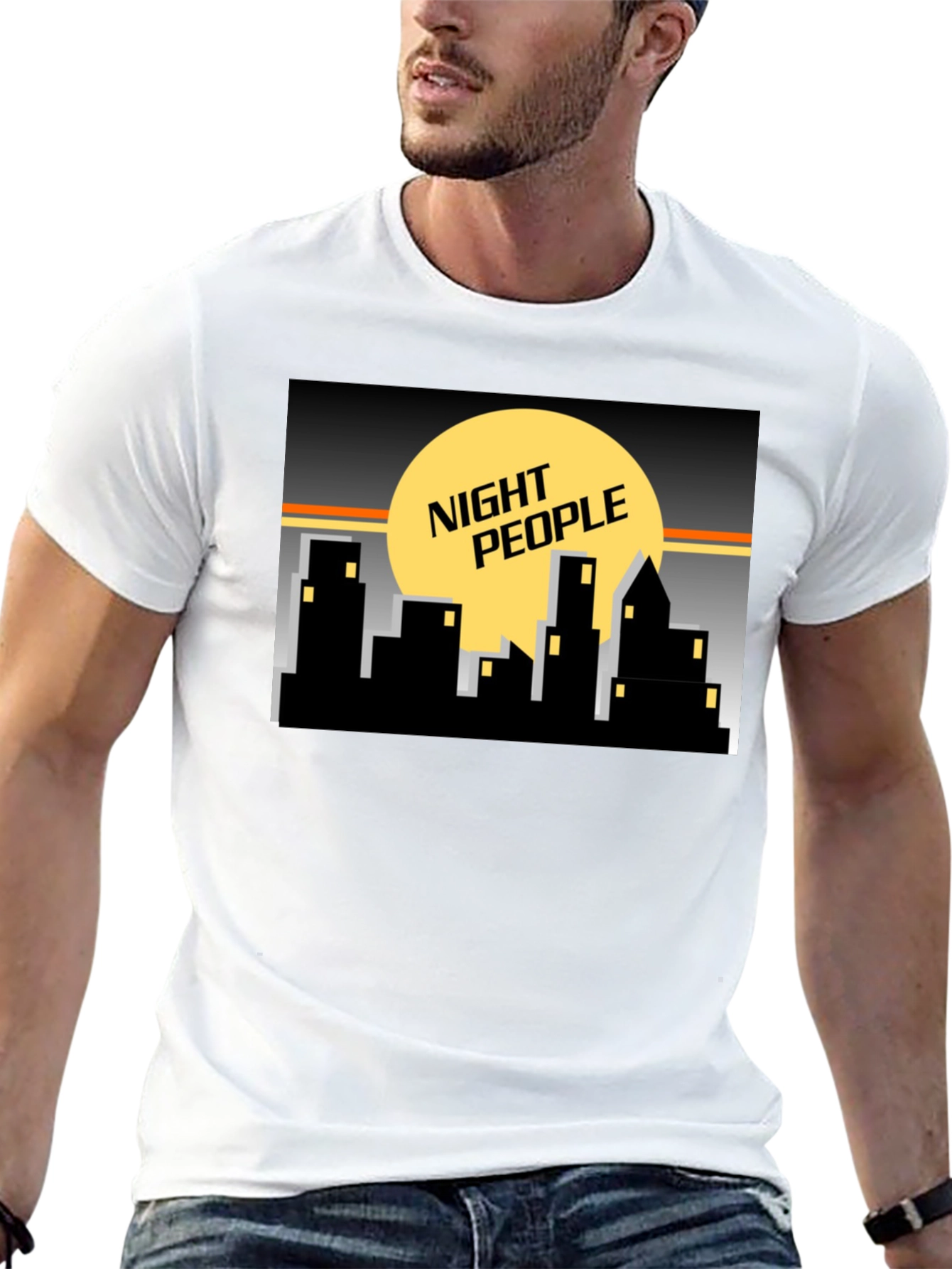Night People Graphic Tee - Cityscape Design