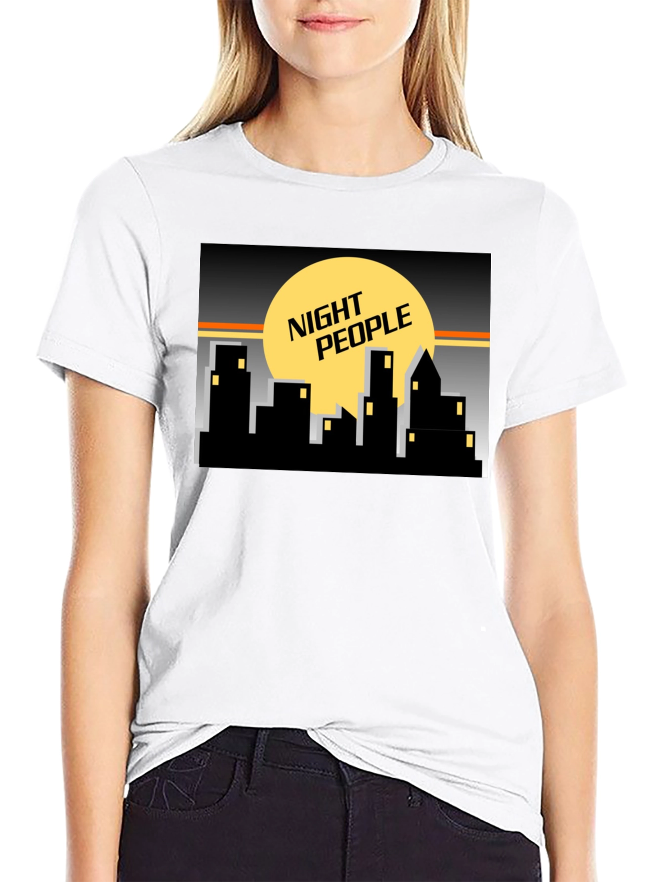Night People Graphic Tee - Cityscape Design