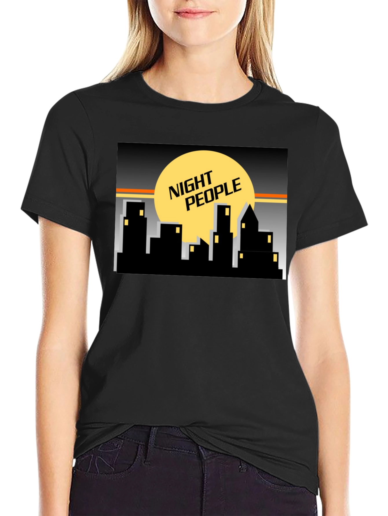 Night People Graphic Tee - Cityscape Design