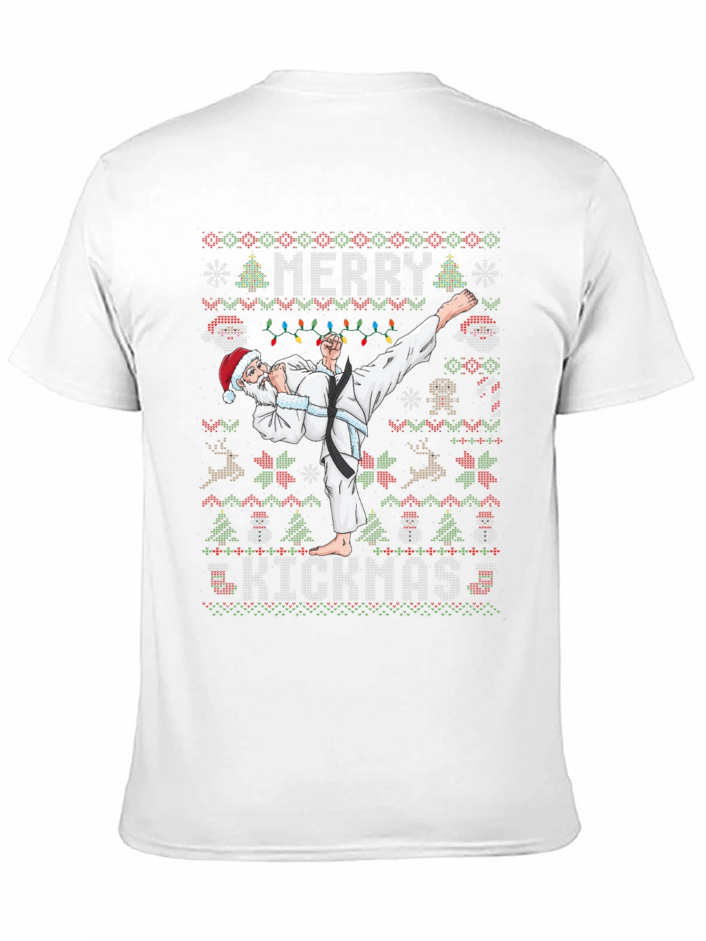 Merry Kickmas Santa Karate Ugly Christmas T-Shirt