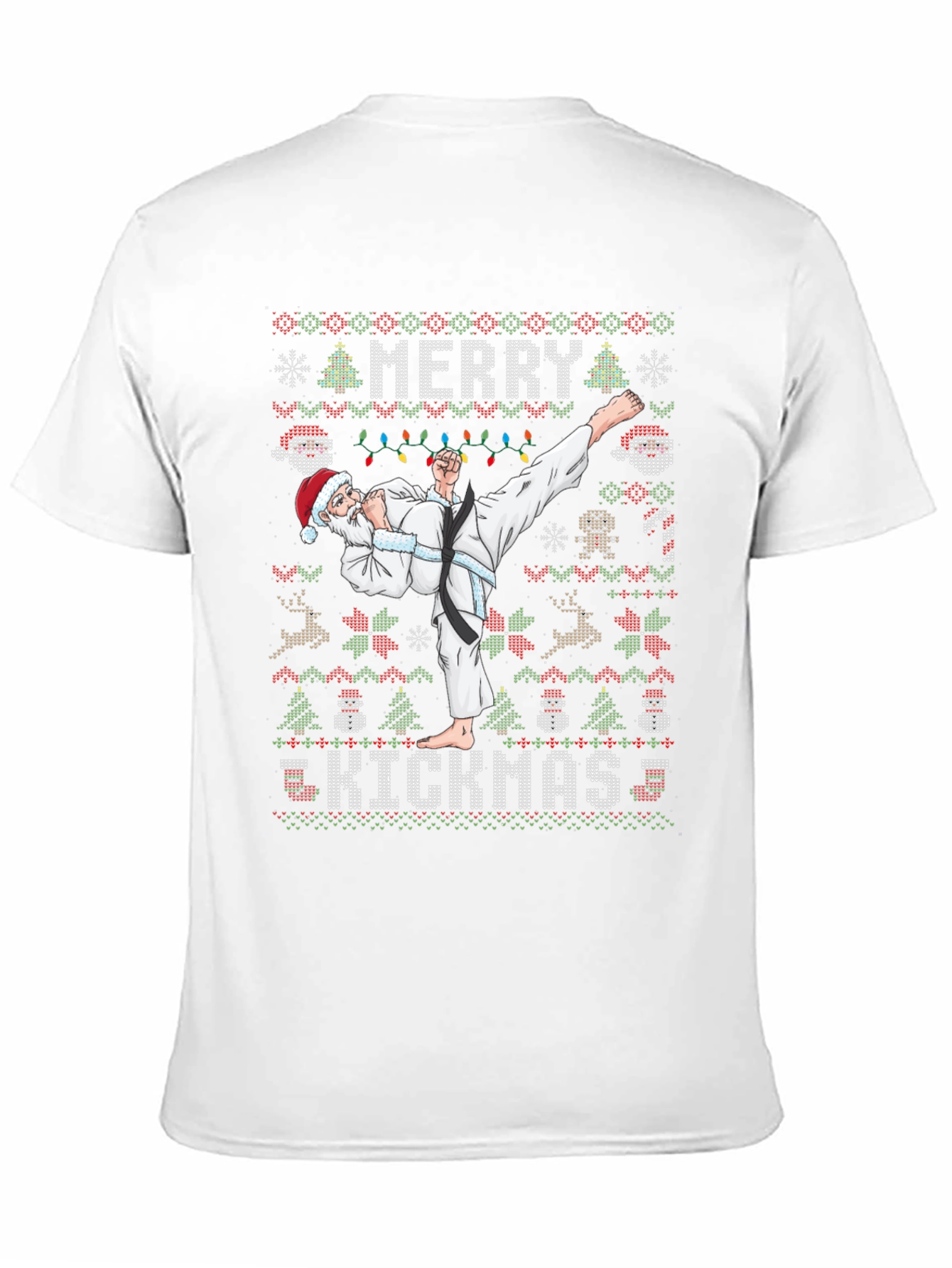 Merry Kickmas Santa Karate Ugly Christmas T-Shirt