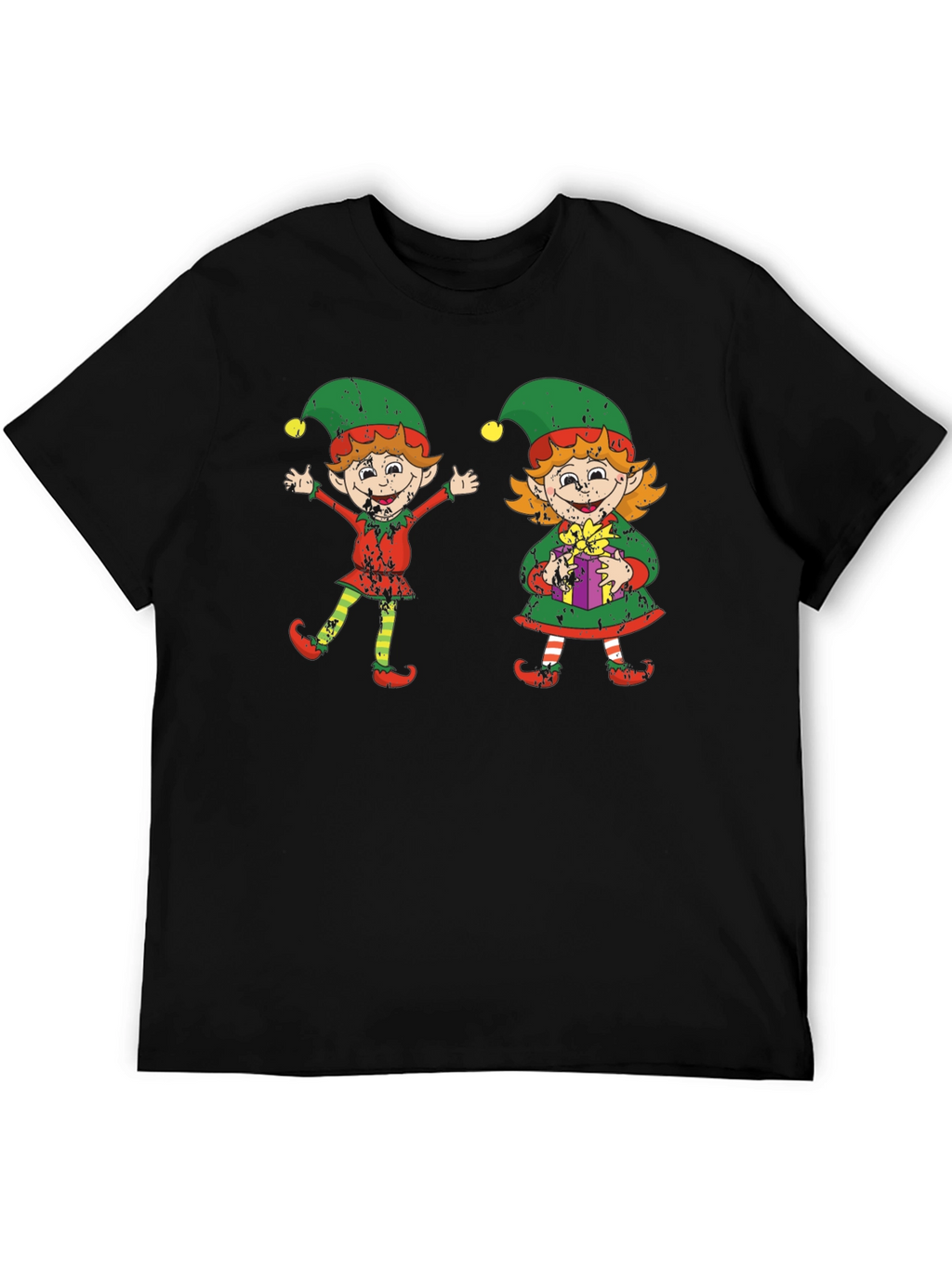 Festive Elf Couple Graphic Tee