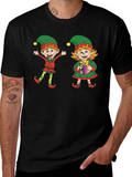 Festive Elf Couple Graphic Tee