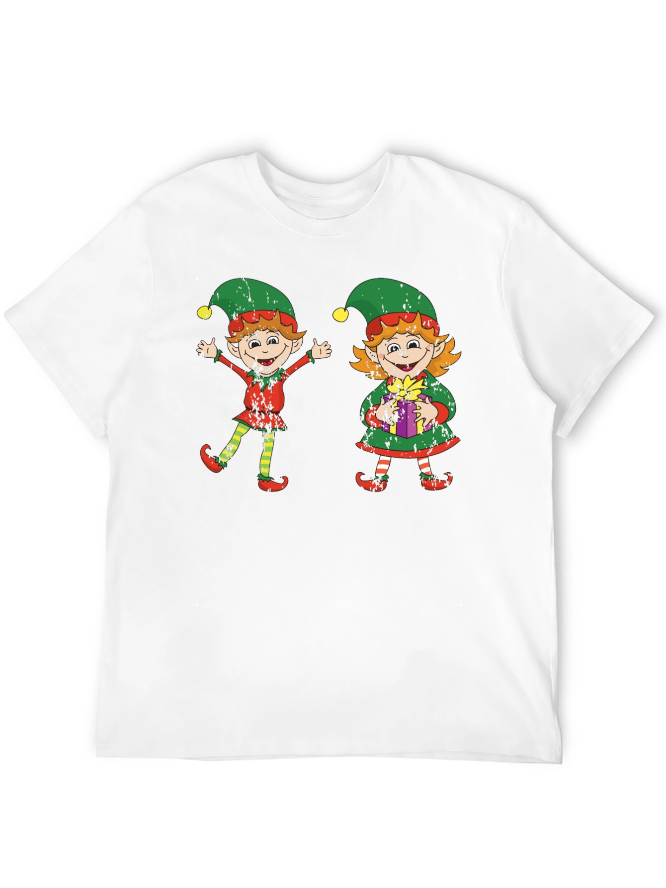 Festive Elf Couple Graphic Tee