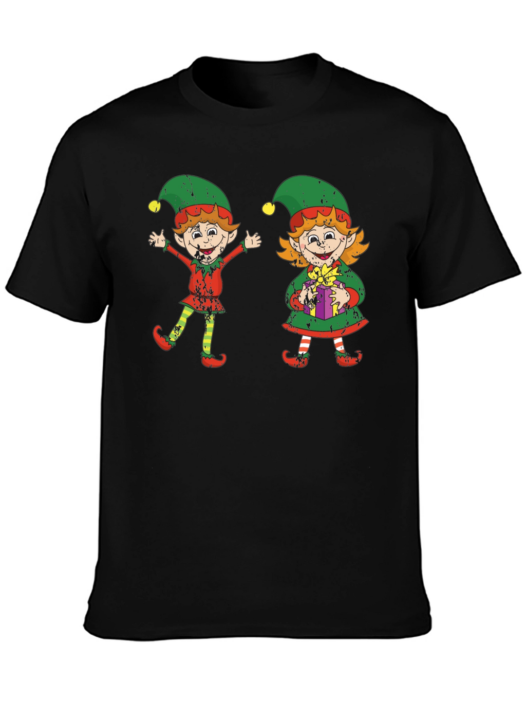 Festive Elf Couple Graphic Tee