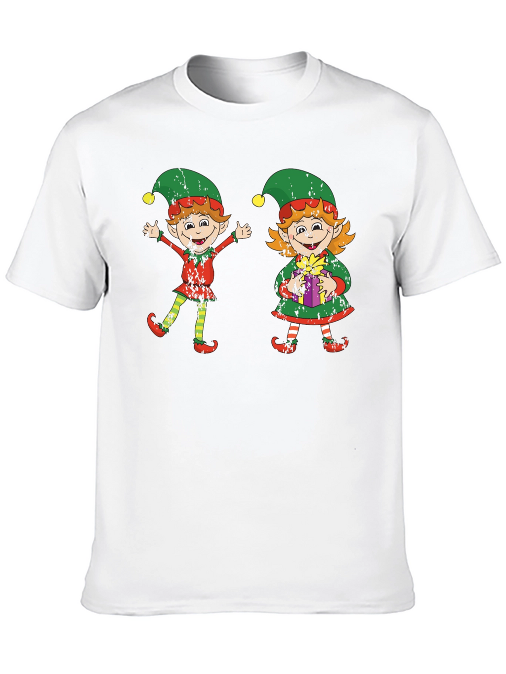 Festive Elf Couple Graphic Tee