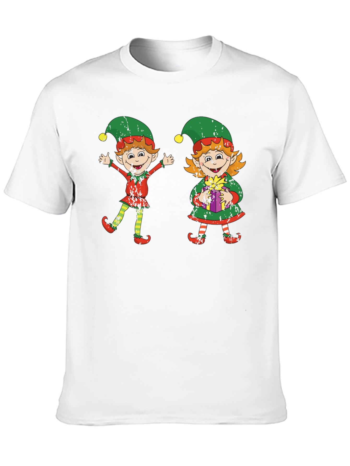 Festive Elf Couple Graphic Tee