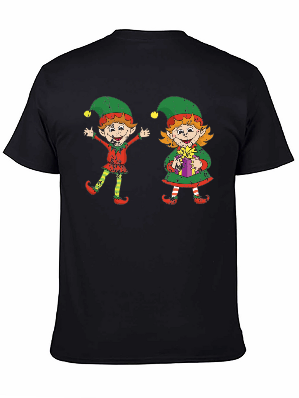 Festive Elf Couple Graphic Tee