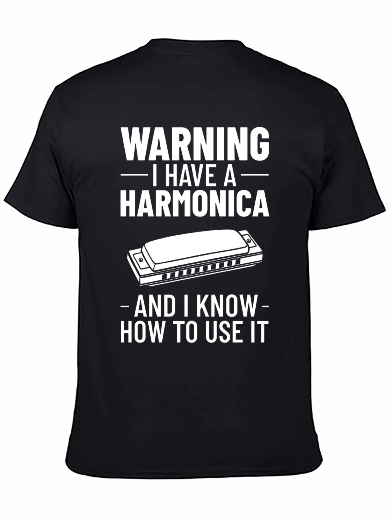 Warning Harmonica T-Shirt Musician Gift