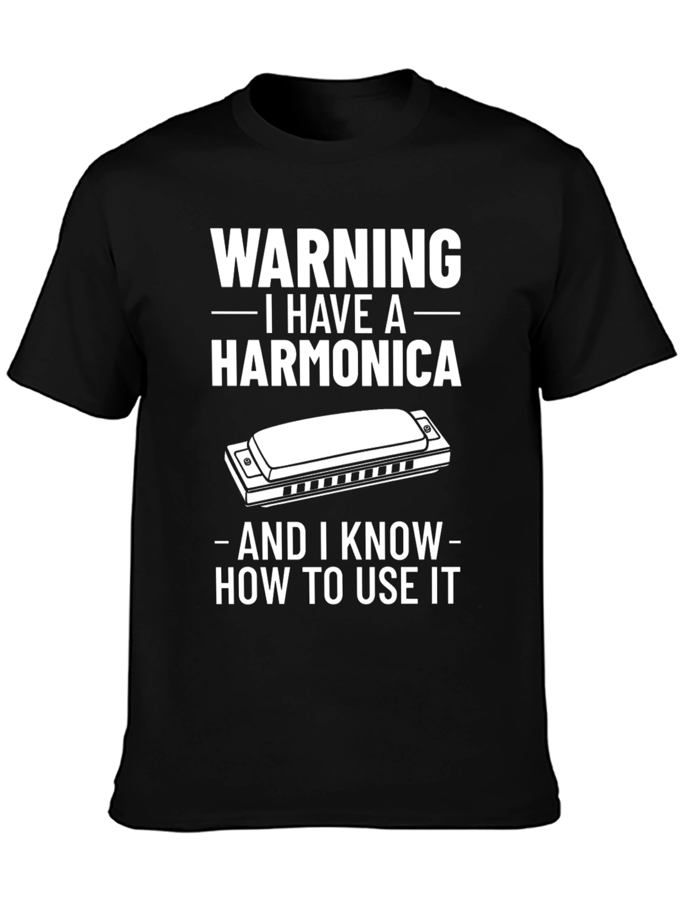 Warning Harmonica T-Shirt Musician Gift