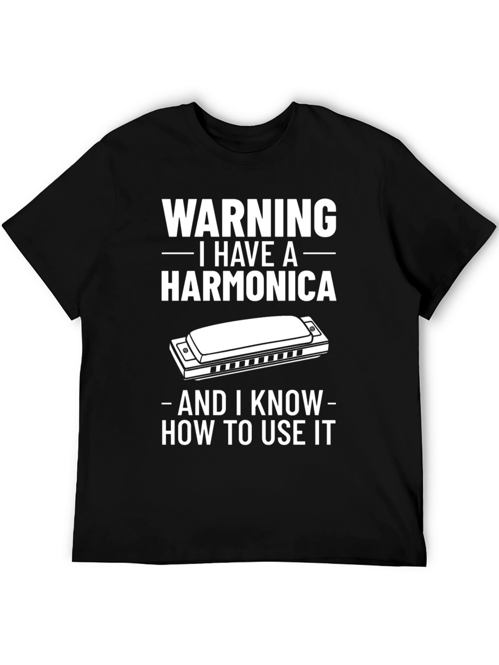 Warning Harmonica T-Shirt Musician Gift