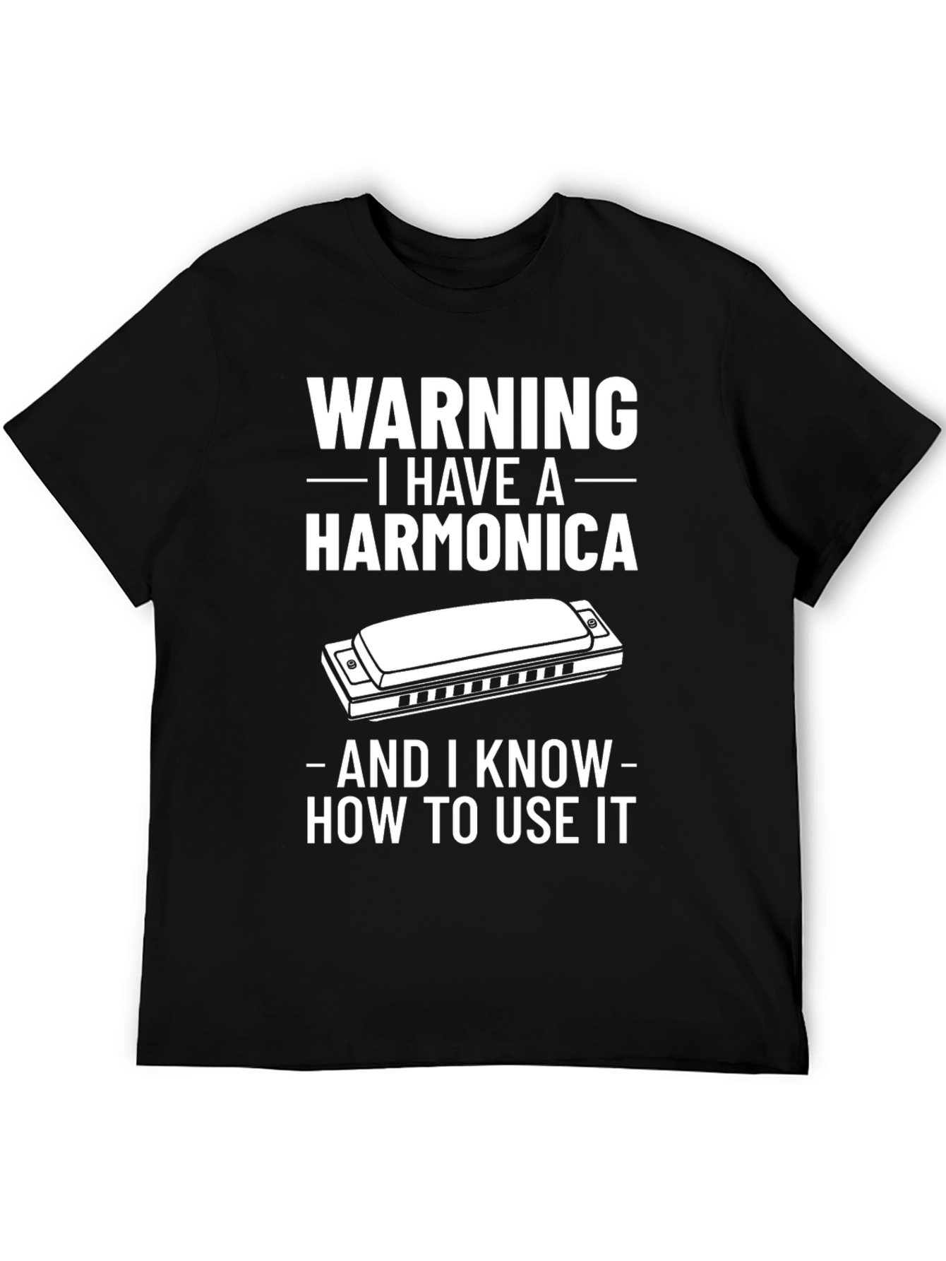 Warning Harmonica T-Shirt Musician Gift