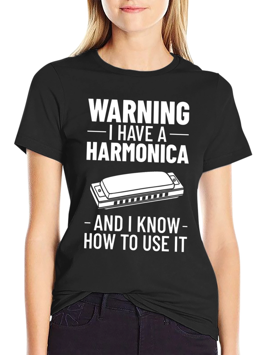 Warning Harmonica T-Shirt Musician Gift