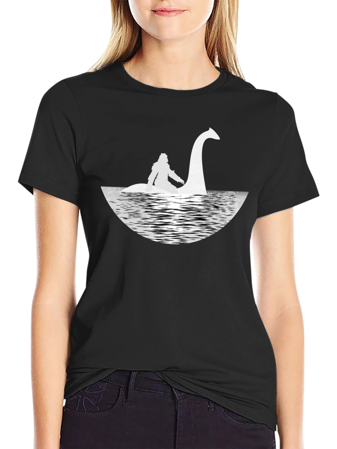 Loch Ness Monster Graphic Tee - Black