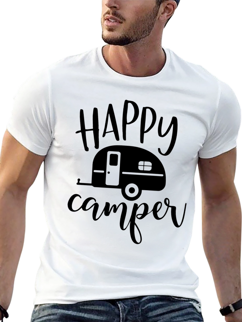 Happy Camper Black T-Shirt